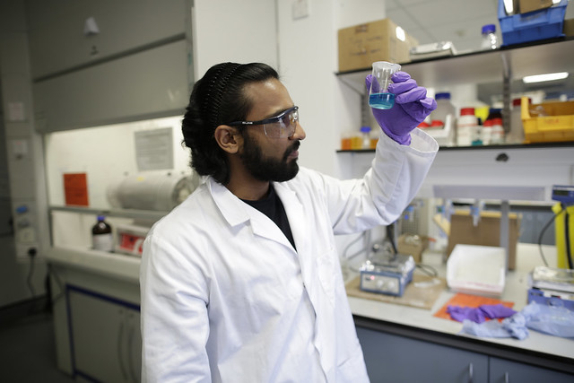 A Biomedical Engineer working in one of our labs