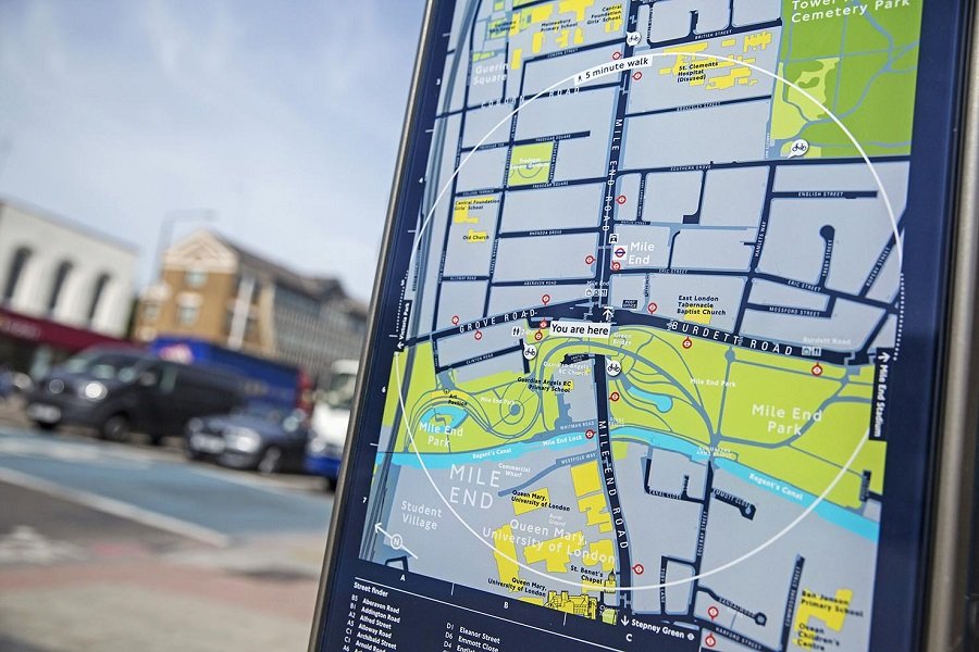 A map of the local area showing show of the fun sites near the university that you could walk to