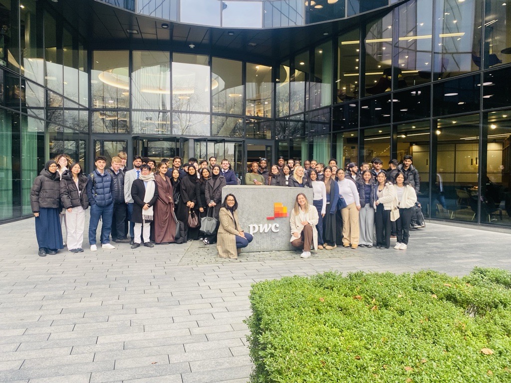 Pictures of PwC flying start students outside PwC